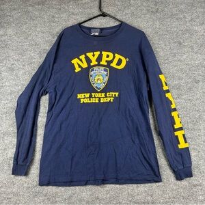 Vintage NYPD Long Sleeve Graphic Shirt Men’s XL Navy Yellow